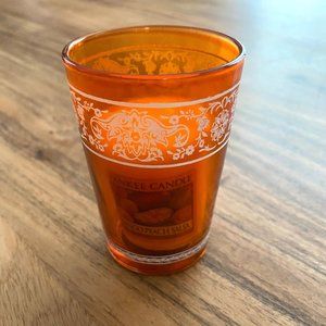 NWT Glass Etched Votives and Candles Set of 4